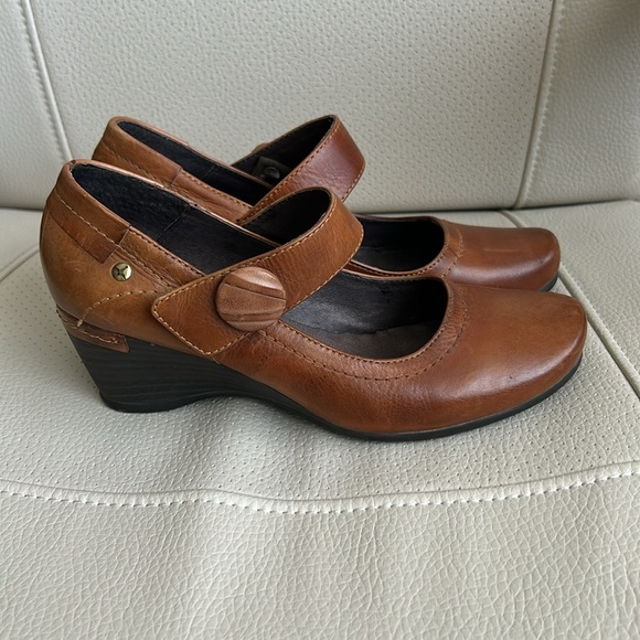 Pikolinos Mary Jane Cognac Leather Wedge Shoes Size 38 - Picture 2 of 10